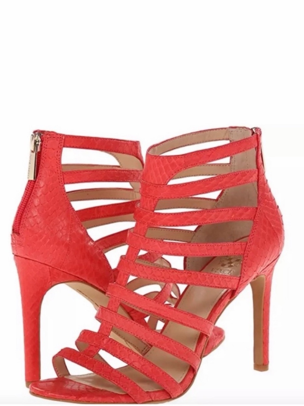 Vince CAMUTO Kamella Leather Python High Heel Sandals - Women's Shoes / Size 10